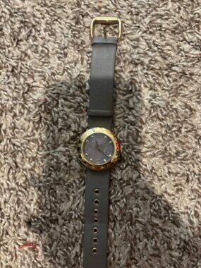 Marc by Marc Jacobs grey & gold leather Amy watch